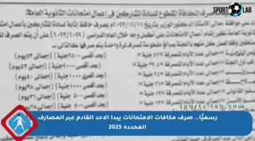 رسميًا.. صرف مكافآت الامتحانات يبدأ الأحد القادم عبر المصارف المحددة 2025